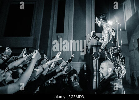 Toronto, Ontario, Canada. 15th Feb, 2015. American rock band Black Veil Brides performed sold out show at Danforth Music Hall in Toronto. Band members: ANDY BIERSACK, ASHLEY PURDY, JINXX, JAKE PITTS, CHRISTIAN 'CC' COMA Credit:  Igor Vidyashev/ZUMA Wire/Alamy Live News Stock Photo