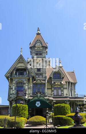The Carson Mansion, an ornate example of the Queen Anne style of Victorian architecture, in Eureka, California Stock Photo