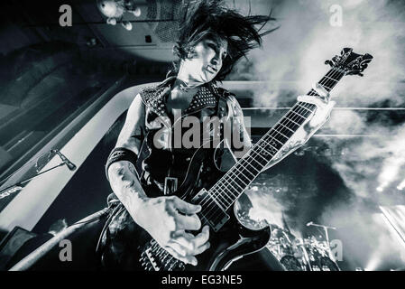 Toronto, Ontario, Canada. 15th Feb, 2015. American rock band Black Veil Brides performed sold out show at Danforth Music Hall in Toronto. Band members: ANDY BIERSACK, ASHLEY PURDY, JINXX, JAKE PITTS, CHRISTIAN 'CC' COMA Credit:  Igor Vidyashev/ZUMA Wire/Alamy Live News Stock Photo