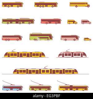 Vector public transport icons Stock Photo