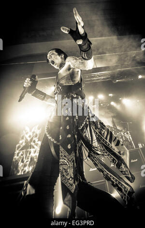 Toronto, Ontario, Canada. 15th Feb, 2015. Singer ANDY BIERSACK fronts the American rock band Black Veil Brides during a sold out show at Danforth Music Hall. Credit:  Igor Vidyashev/ZUMA Wire/Alamy Live News Stock Photo