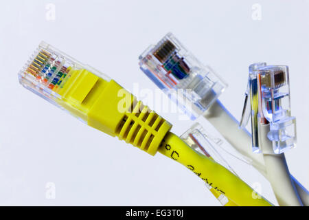 Ethernet cable connectors Stock Photo