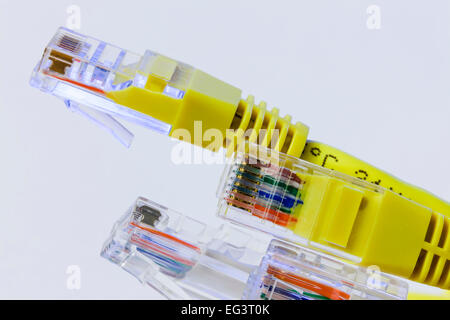 Ethernet cable connectors Stock Photo