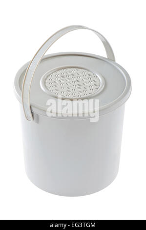 isolated object on white - plastic bucket Stock Photo