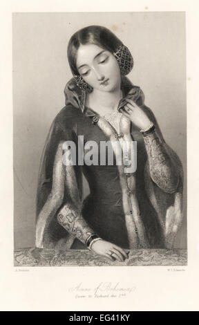 Anne of Bohemia, queen of King Richard II of England. Stock Photo