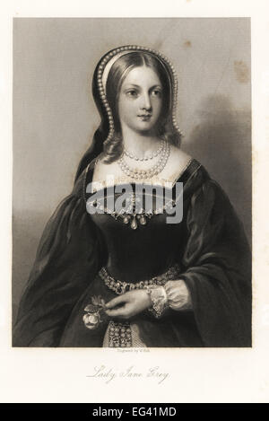 Lady Jane Grey, the Nine Days Queen of England. Stock Photo