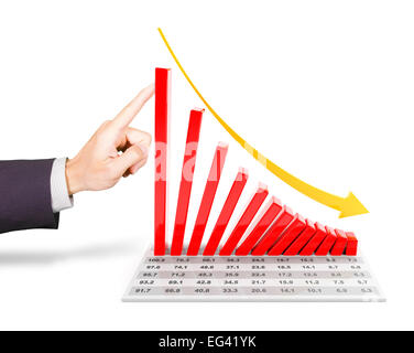 graph loss failure decrease down black background Stock Photo - Alamy