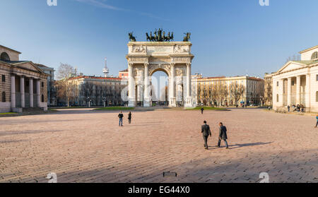 Arco della Pace, Arch of Peace, 1807-1838, design and started by Luigi Cagnola, completed by Francesco Londonio and Francesco Stock Photo