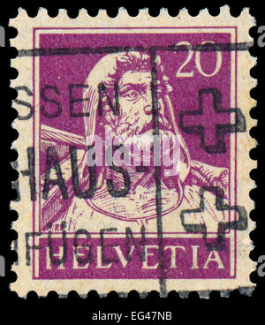 SWITZERLAND - CIRCA 1921: A stamp printed in Switzerland, depicts William Tell, circa 1921 Stock Photo