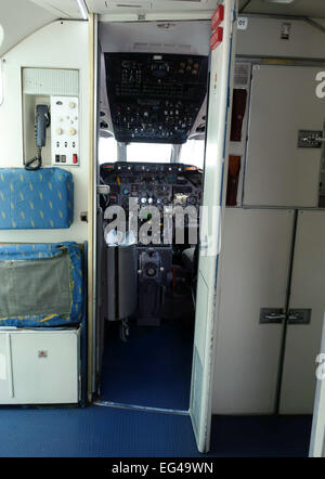 Instruments in cockpit of McDonnell Douglas DC-9 airliner in Elder ...