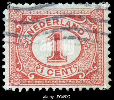 NETHERLANDS - CIRCA 1898: Netherlands Stamp Numeral 1 Cent, circa 1898