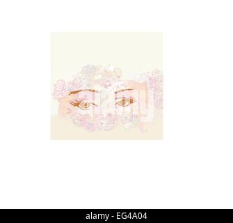 abstract floral design of beautiful human eyes Stock Vector