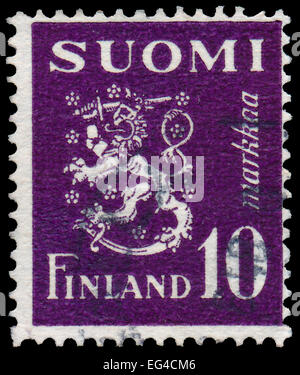 FINLAND - CIRCA 1930: stamp printed in Finland, shows Coat of arms of Finland (Lion type), without the inscriptions, from the se Stock Photo