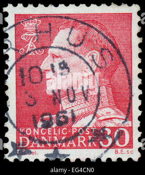 DENMARK - CIRCA 1961: stamp printed by Denmark, shows King Frederik, circa 1961 Stock Photo