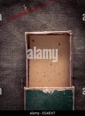 Top view of open and empty old fashioned paper box. Stock Photo