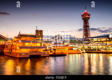 Fukuoka, Japan at bayside place skyline. Stock Photo