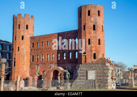 Roman Palatine Gate in Turin, Italy Stock Photo