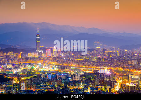 Taipei, Taiwan Cityscape from Neihu District. Stock Photo