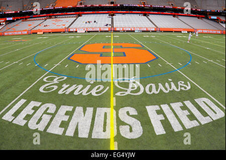 February 15, 2015: General view of Ernie Davis Legends Field prior to an NCAA men's lacrosse game between the Cornell Big Red and the Syracuse Orange at the Carrier Dome in Syracuse, New York. Syracuse won the game 14-6. Rich Barnes/CSM Stock Photo