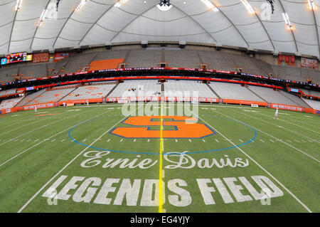 February 15, 2015: General view of Ernie Davis Legends Field prior to an NCAA men's lacrosse game between the Cornell Big Red and the Syracuse Orange at the Carrier Dome in Syracuse, New York. Syracuse won the game 14-6. Rich Barnes/CSM Stock Photo