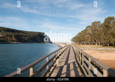 Rodiles beach, Asturias, north Spain Stock Photo