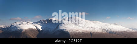 Snow capped Scafell Pike and Wastwater, Lake District, Cumbria, England UK Stock Photo