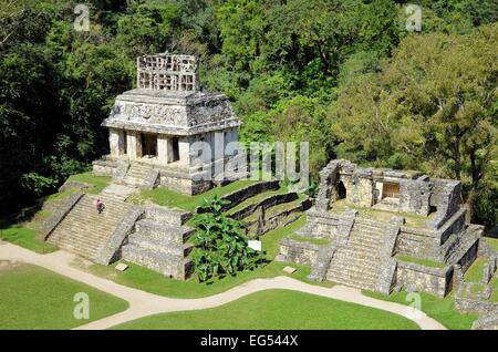 Palenque Ancient Mayan ruined temples Stock Photo
