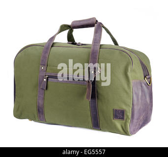 green canvas holdall