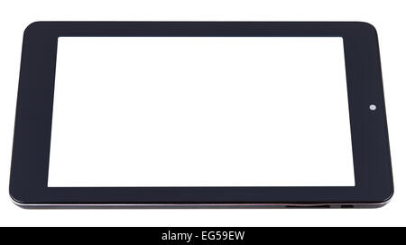 black tablet-pc with cut out screen isolated on white background Stock Photo