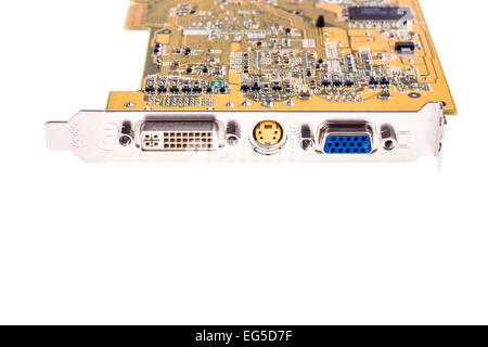 Computer video chip on white Stock Photo