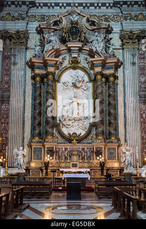 Rome. Italy. Church of St. Ignatius of Loyola at Campus Martius. Chapel dedicated to St. Aloysius (Louis) Gonzaga. Chiesa di Sant'Ignazio di Loyola. Stock Photo