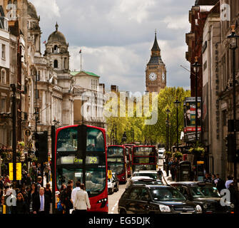 LONDON - September 18: Busy street of London, England, the UK. London is one of the most crowded cities in the world. Stock Photo