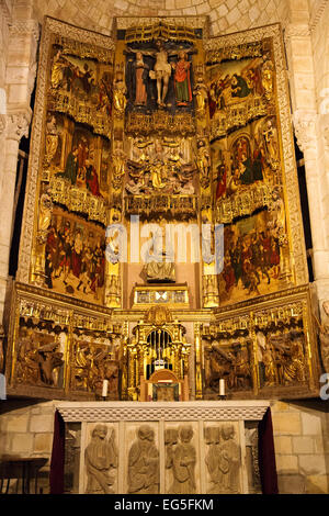 Romanesque Collegiate Church Santa Juliana altarpiece Santillana del Mar Cantabria Spain Stock Photo
