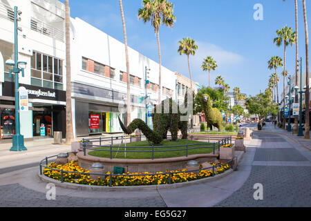 Los Angeles, USA - 5 July: 3rd St Promenade in Santa Monica on a quiet summer's morning in 2014. Stock Photo