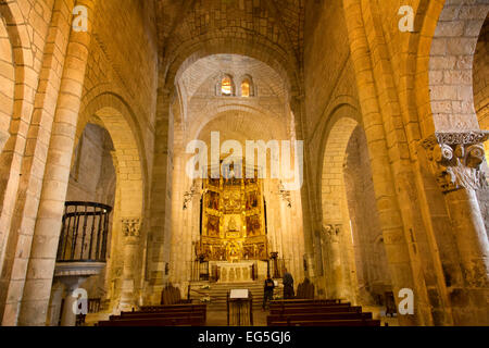 Romanesque Collegiate Church Santa Juliana altarpiece Santillana del Mar Cantabria Spain Stock Photo