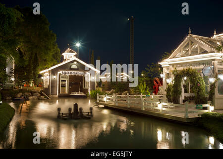 River Boathouse Landscape design at Chocolate Ville, Bangkok Stock Photo