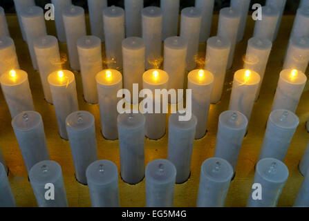 Electric votive candles in Santa Ana Cathedral, Las Palmas de Gran Canaria Stock Photo