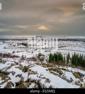 Thingvellir National Park in the winter, Iceland Stock Photo