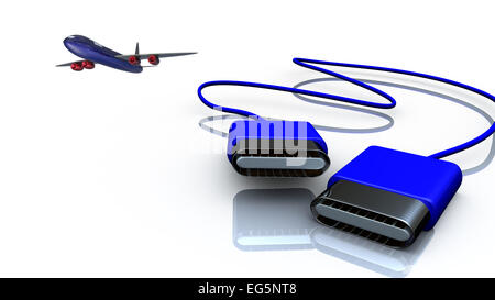 USB plug in a red plastic coating for adv or others purpose use Stock Photo
