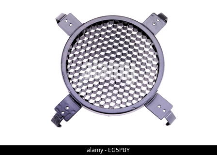 Honeycomb Grid for studio lighting, on white background Stock Photo