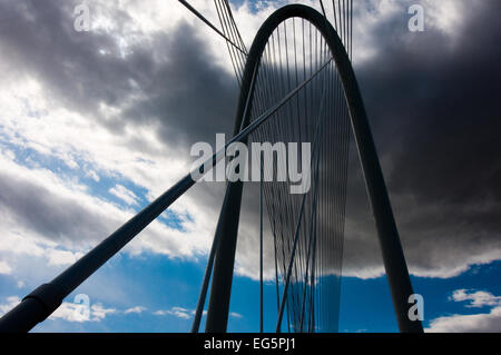 Margaret Hunt Hill Bridge over the Trinity River in Dallas, Texas. Stock Photo