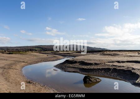 Warton Crag from Jenny Brown's Point Silverdale Morecambe Bay Lancashire UK Stock Photo