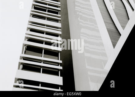 Travel Photography - Modern architecture in Surabaya in Java in Indonesia in Southeast Asia Far East. Building Geometry Stock Photo