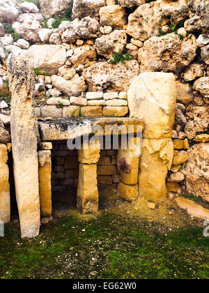 Ġgantija megalithic temple complex -  Gozo island, Malta Stock Photo