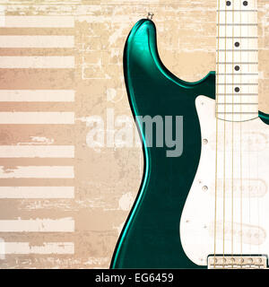 abstract beige grunge piano background with electric guitar Stock Photo