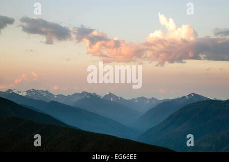 Dramatic Sky Cloudscape Over Hurricane Ridge Olympic Mountains Stock Photo