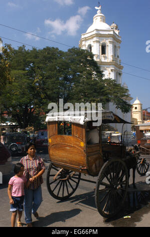 Mass departure time. Cathedral of St. Paul. Vigan. Ilocos. Philippines. The St. Paul’s Cathedral is also known as the metropolit Stock Photo