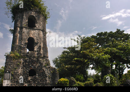 Cagsawa Ruins Church. Bicol. Southeast Luzon. Philippines. The Cagsawa Ruins (also spelled as Kagsawa or Cagsaua) are the remnan Stock Photo