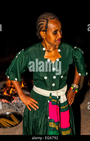 Traditional Ethiopian Dancing, Lalibela, Ethiopia Stock Photo