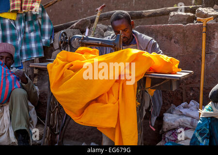 A Street Tailor, Lalibela, Ethiopia Stock Photo